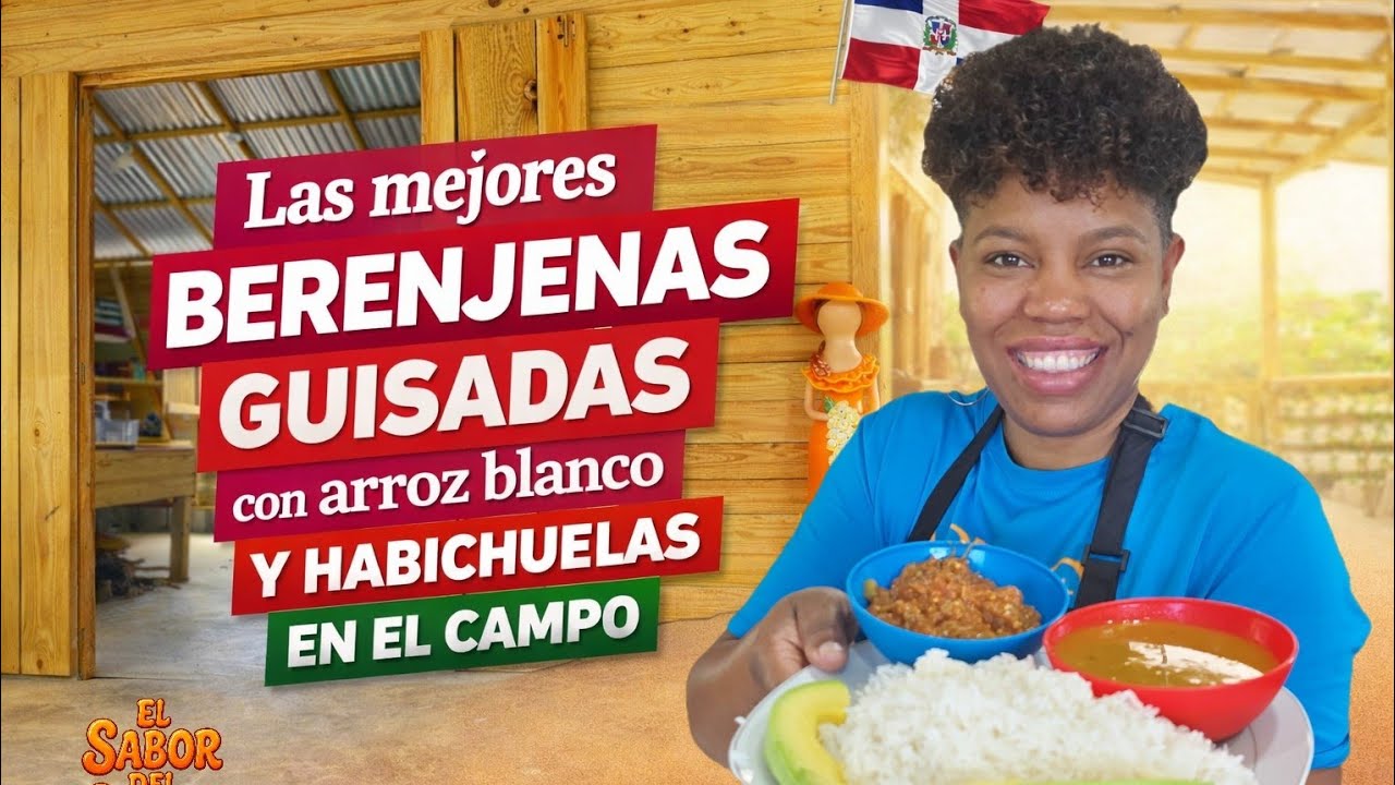 Del Campo a Tu Mesa: Berenjena a la Leña con Arroz y Habichuelas