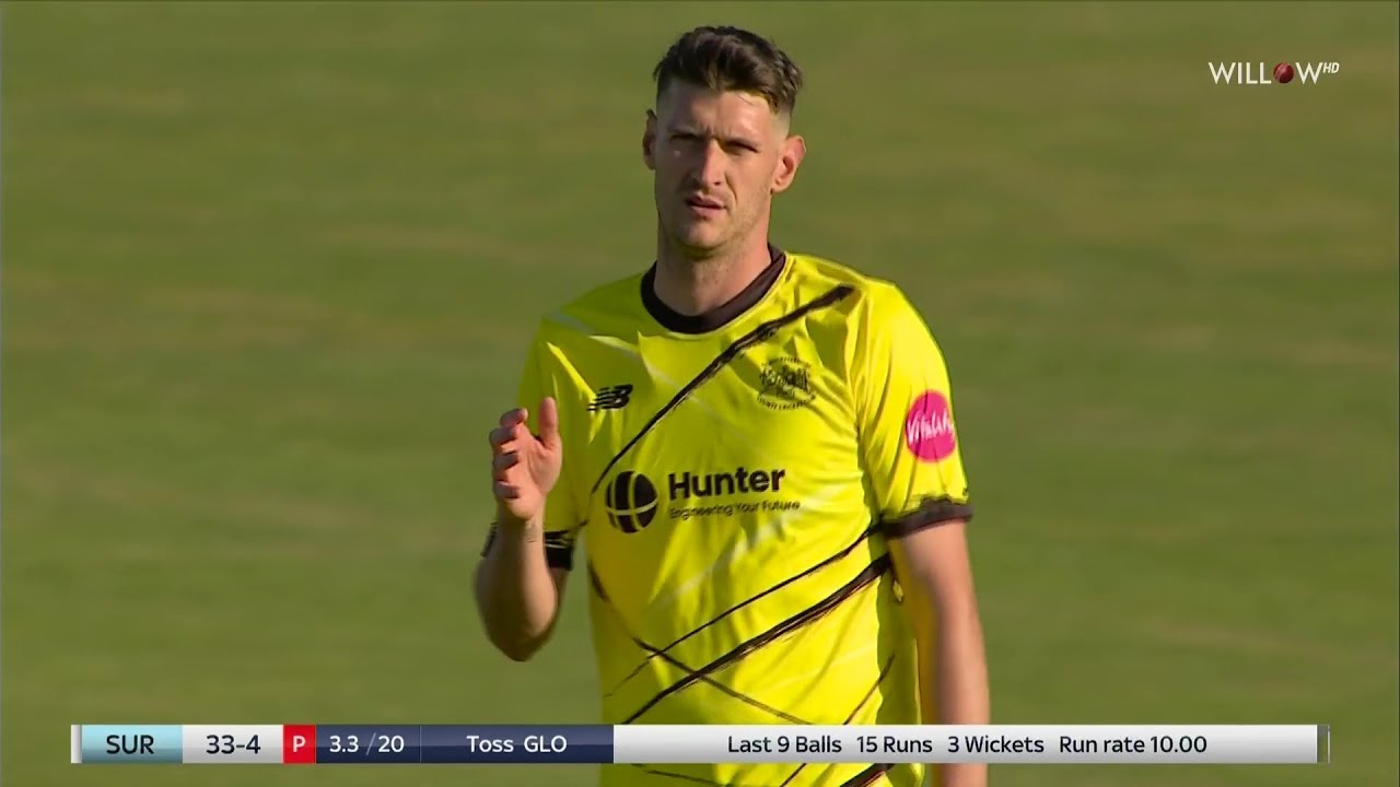 David Payne 3 wickets vs Surrey | T20 Blast - GLS vs SRY