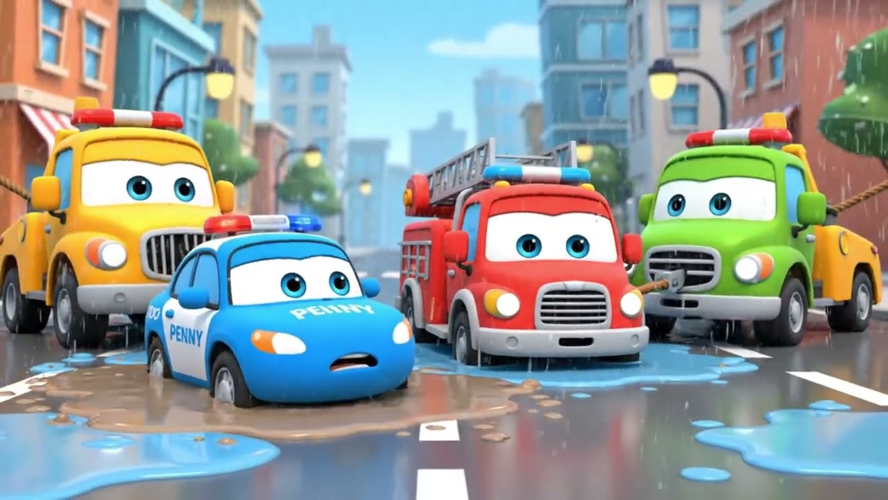 Police Cars Rescue Friends | Fun Cartoon Song for Kids | 3D Animation Video