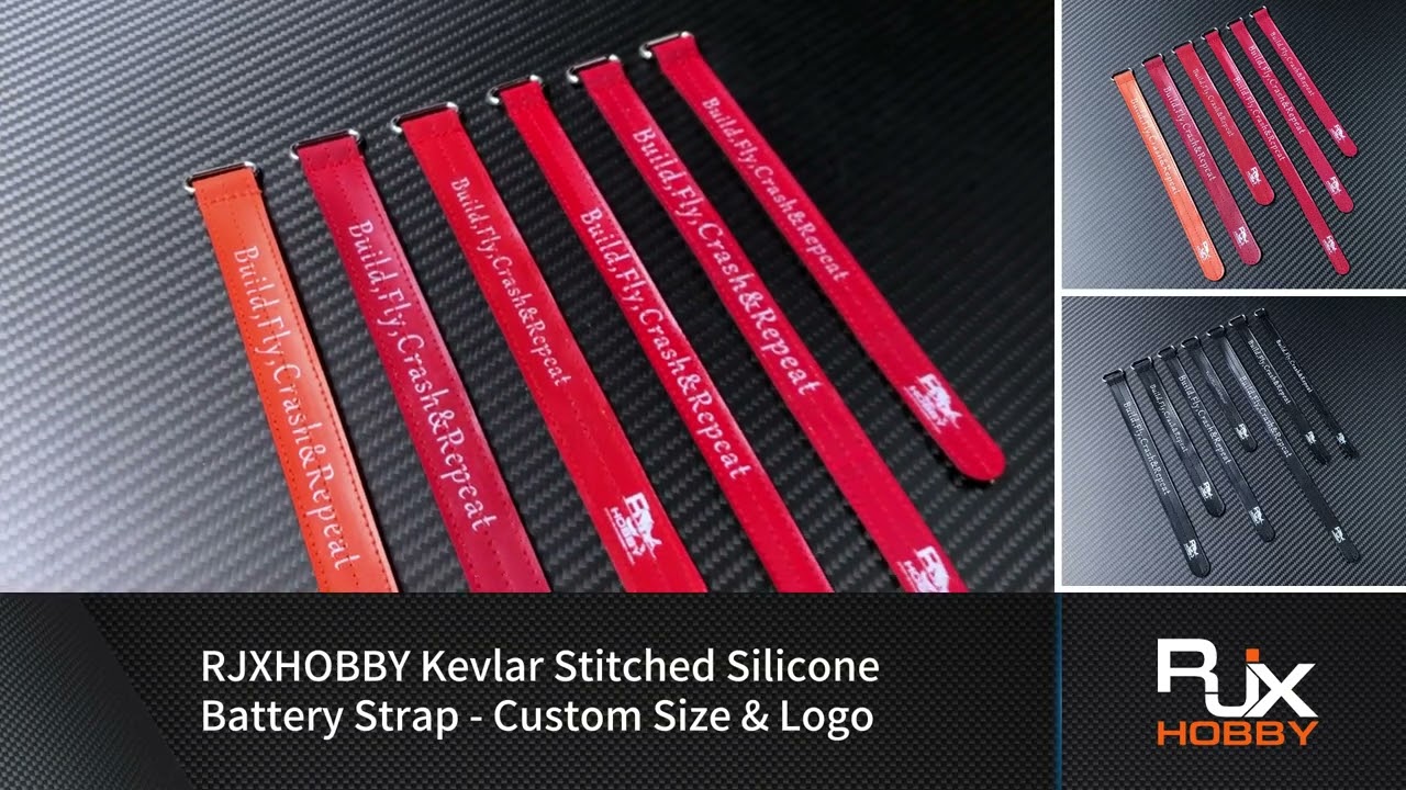 RJXHOBBY cusom any size Kevlar Stitched Silicone Battery Straps.
