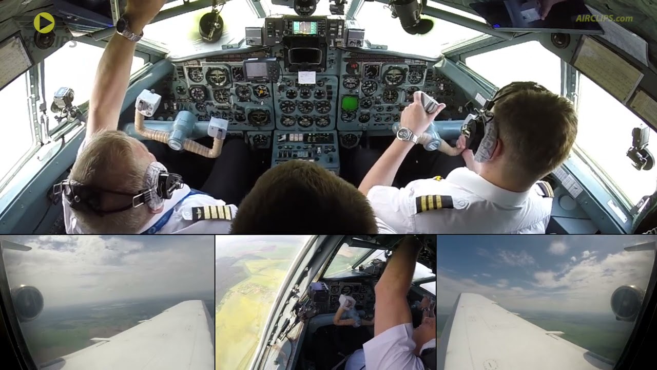 Tiny Jet, busy Cockpit! Yakovlev Yak-40 Landing into Minsk, Belarus!  [AirClips]
