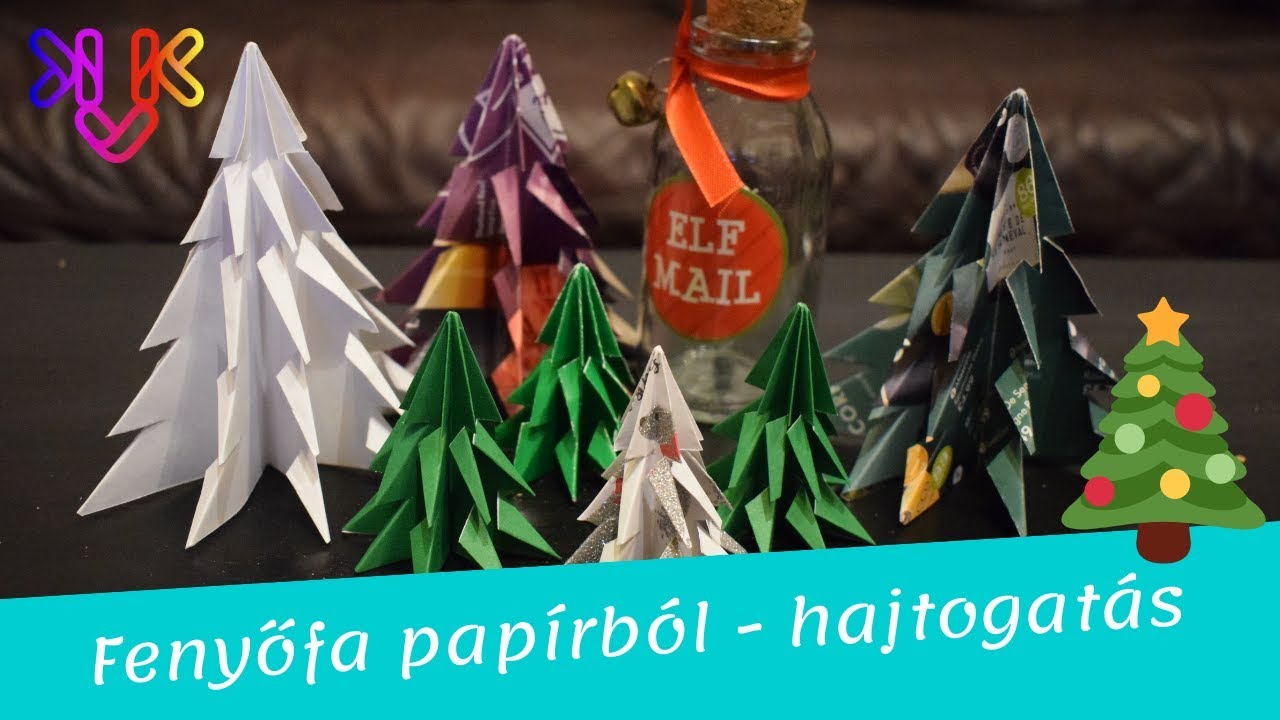Fenyőfa hajtogat&aacute;sa pap&iacute;rb&oacute;l l&eacute;p&eacute;sről l&eacute;p&eacute;sre | Kreat&iacute;v &ouml;tlet kar&aacute;csonyra