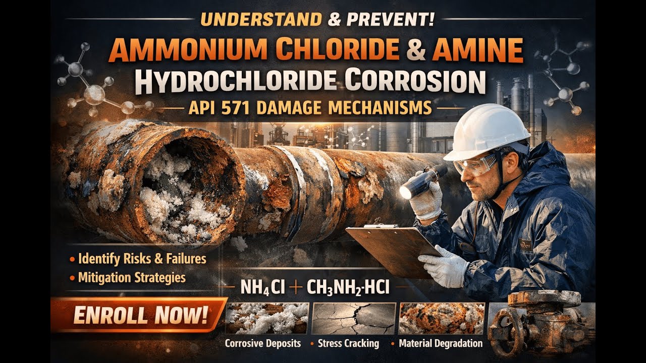 Ammonium Chloride and Amine Hydrochloride Corrosion||API571||Damage mechanism#welding #asme