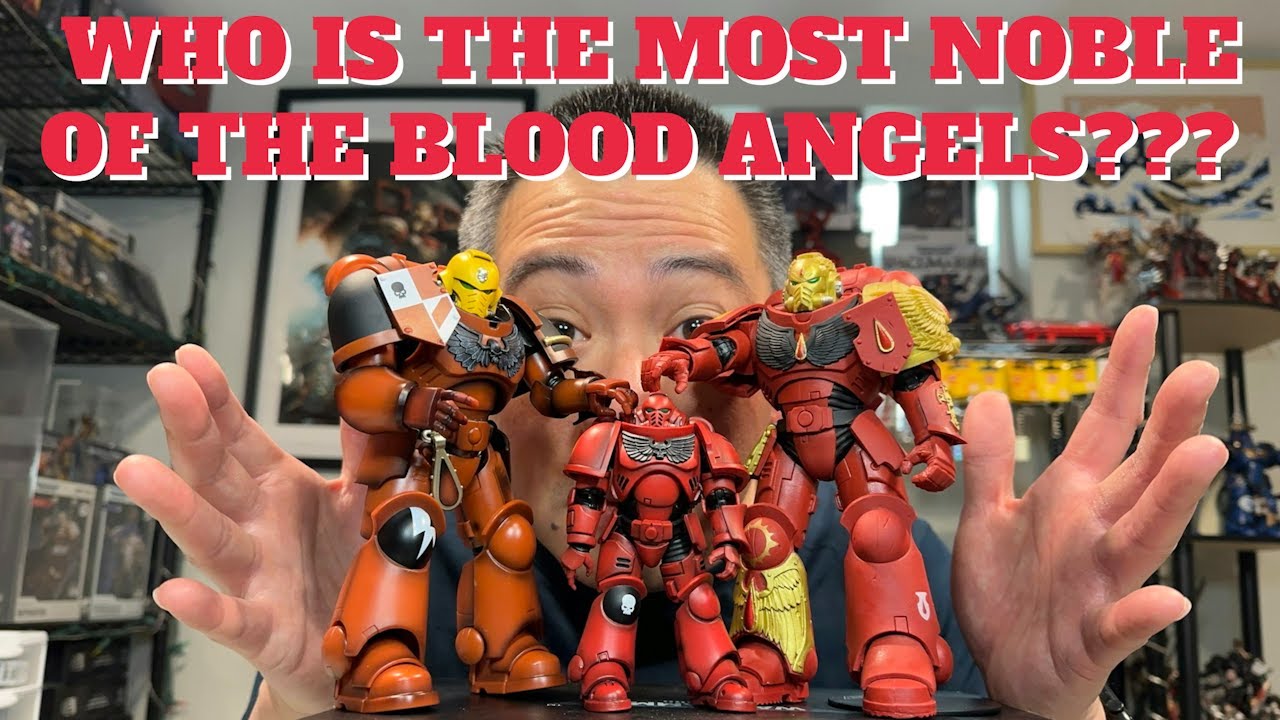 Сравнение фигурок космических десантников Кровавых Ангелов из вселенной Warhammer 40K от JoyToy, ...
