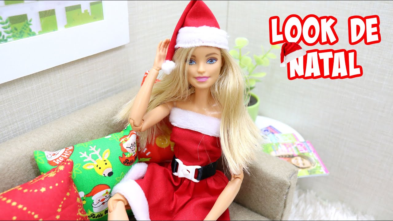 COMO FAZER UM LINDO LOOK DE NATAL PRA SUA BARBIE | HOW TO MAKE A CHRISTMAS LOOK FOR YOUR BARBIE