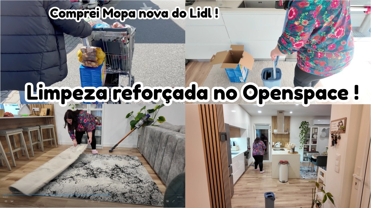 Comprei mopa nova do lidl ! Fiz uma boa limpeza no openspace ! Bolo de caneca saudável