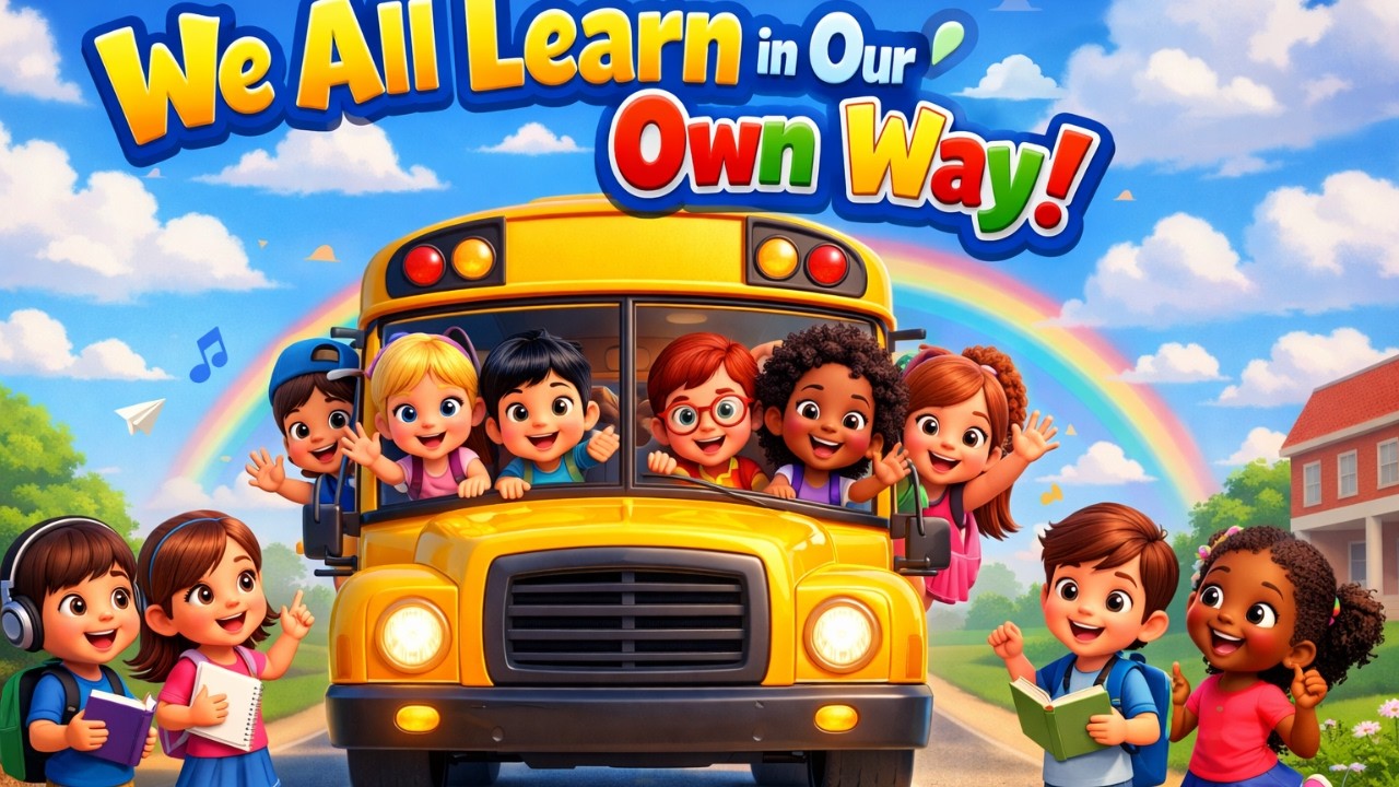 🌟🚍 We All Learn in Our Own Way 🎵📚 | Fun Kids Learning Song 🧠🎨 | Kiddo Rhymes Land 🌈👧🧒✨