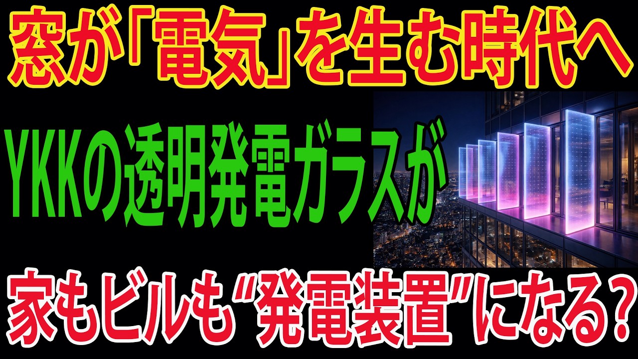 YKKの発電ガラスが本格始動！世界が注目する日本技術の実力とは？