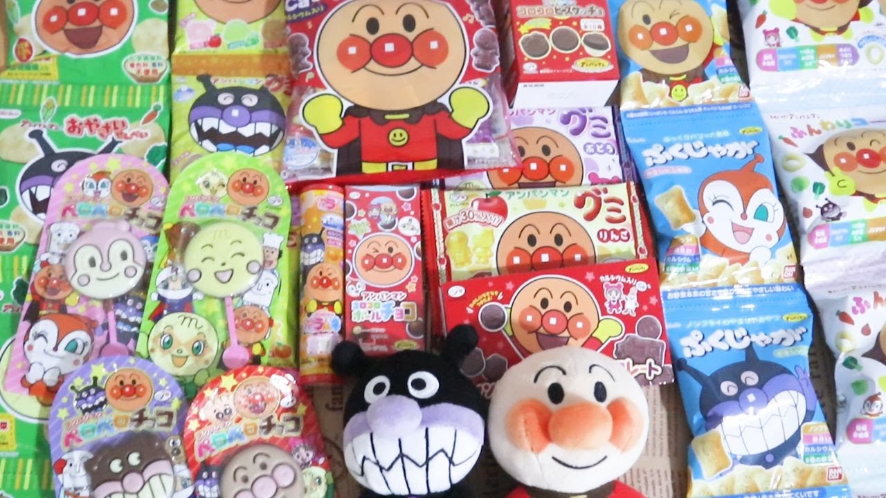 海外でも人気！アンパンマンたちのおやつ時間♪11種類のチョコ、グミ、スナックを開封