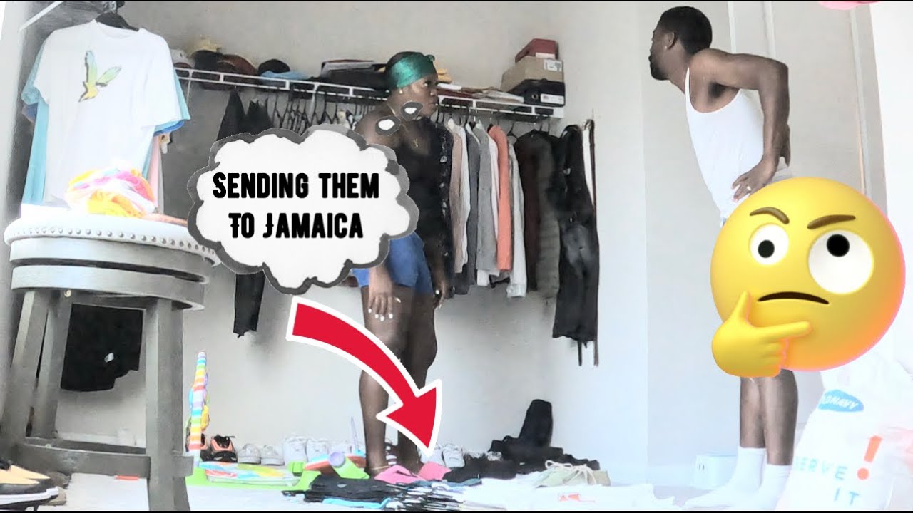 GIVING AWAY MY HUSBAND T-SHIRT’S AND CLARKS TO GET HIS REACTION