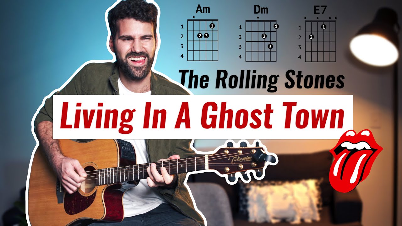 Как играть Living in a Ghost Town - The Rolling Stones [Легкое руководство по игре на гитаре с ак...