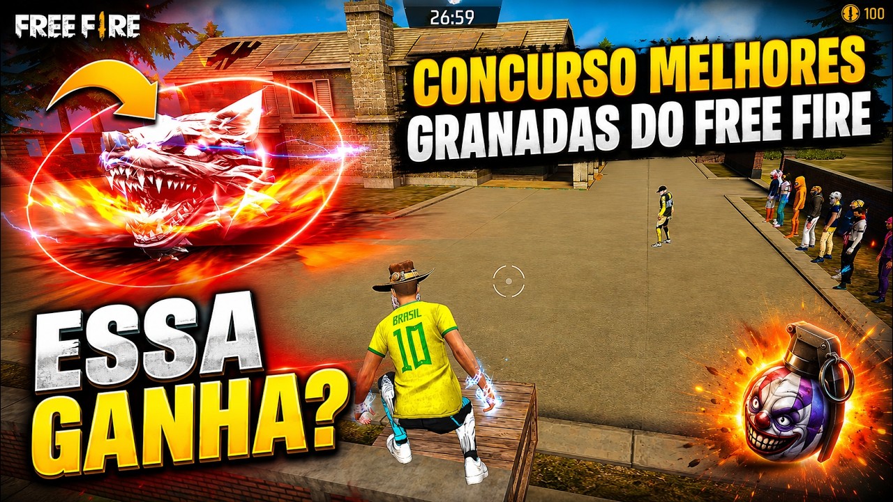 CONCURSO DAS MELHORES GRANADAS DOS INSCRITOS NO FREE FIRE #freefire #ff