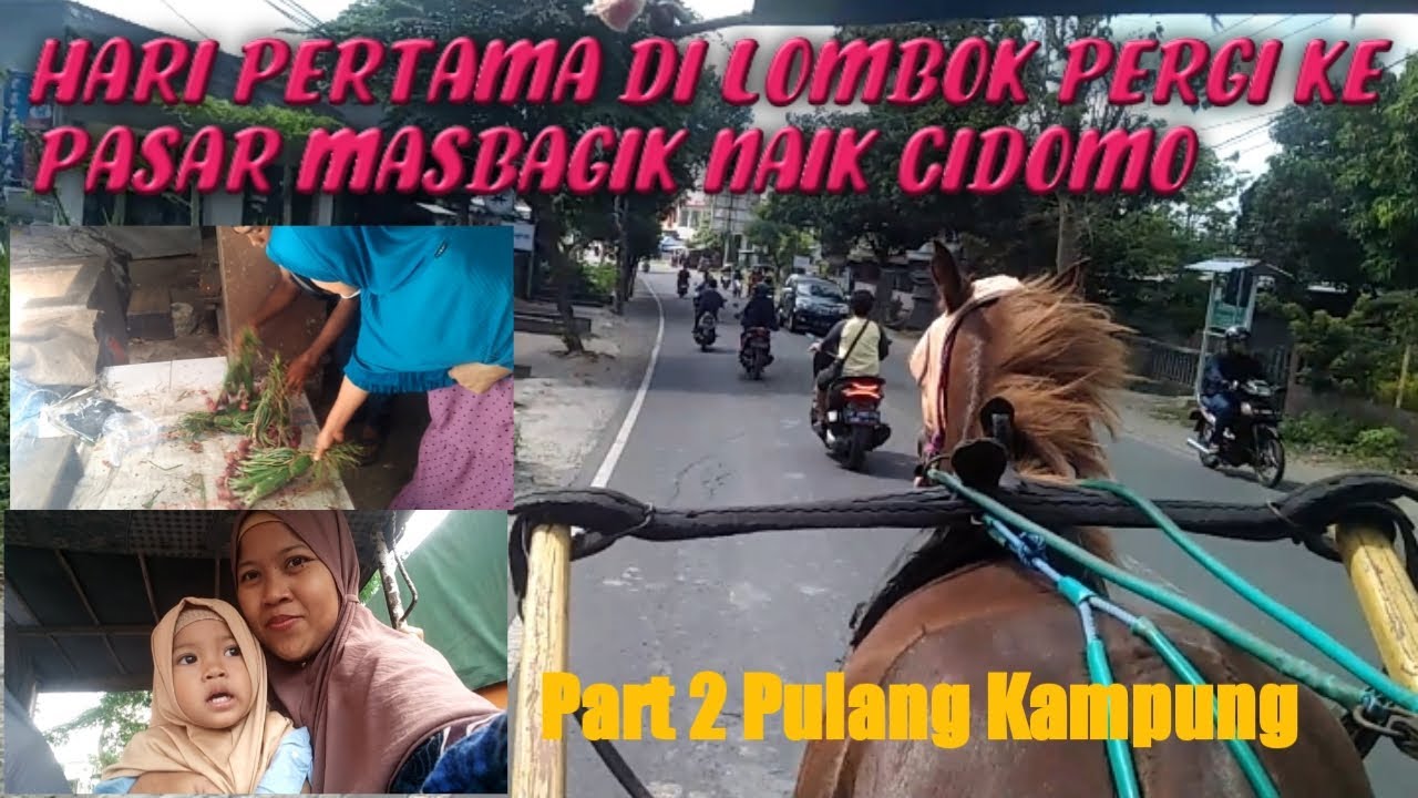 Part 2 Pulang Kampung || Hari pertama di Lombok pergi ke pasar Masbagik naik cidomo