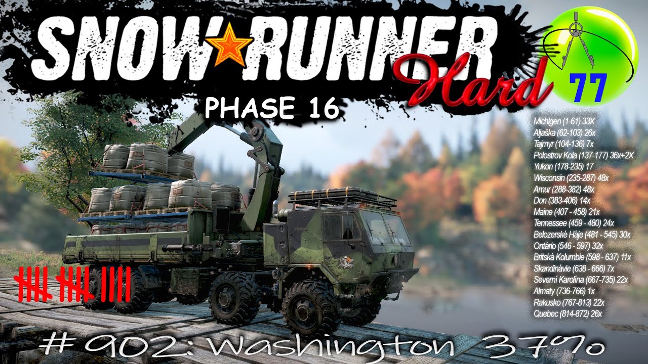 🚚SnowRunner❄HARD🚗902 : PHASE 16 - Washington (1080p60) cz/sk