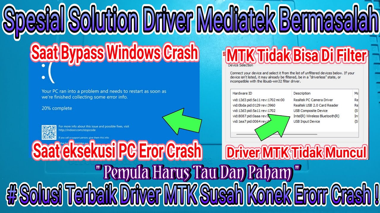 Solusi Driver Mediatek Tidak Dapat Di Filter | Solusi  Crash Windows Saat Eksekusi Bypass Aunth Mtk