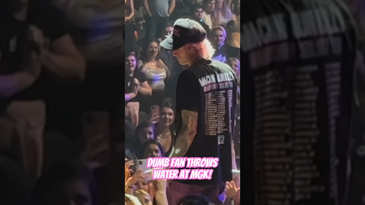 Dumb Fan Throws Water At MGK, Seattle Show! #mgk #ticketstomydownfall #mainstreamsellout #shorts