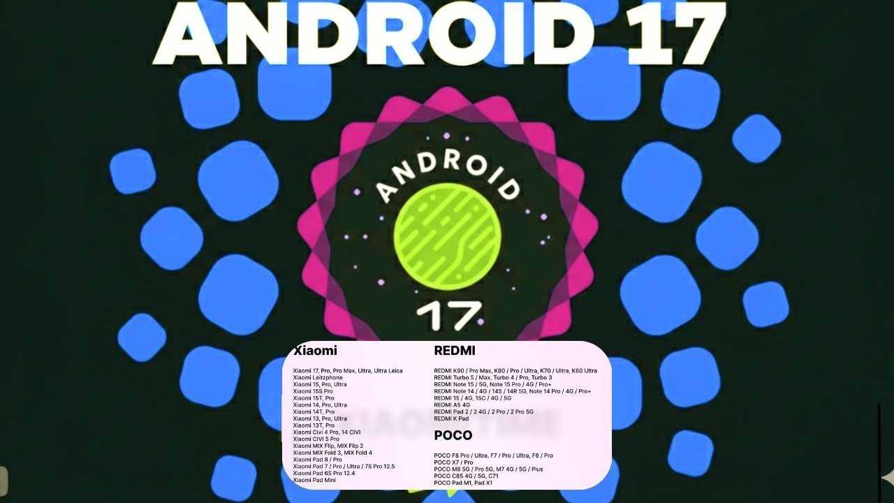 Oficial!! Se confirma 70 Modelos de Xiaomi que Recibirán Android 17