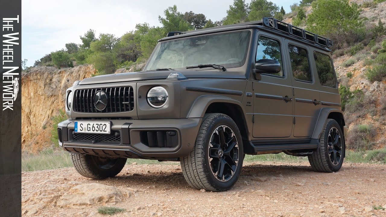 2025 Mercedes-AMG G63 with AMG Offroad Package Pro | Dark Olive | Gravel Driving, Interior, Exterior