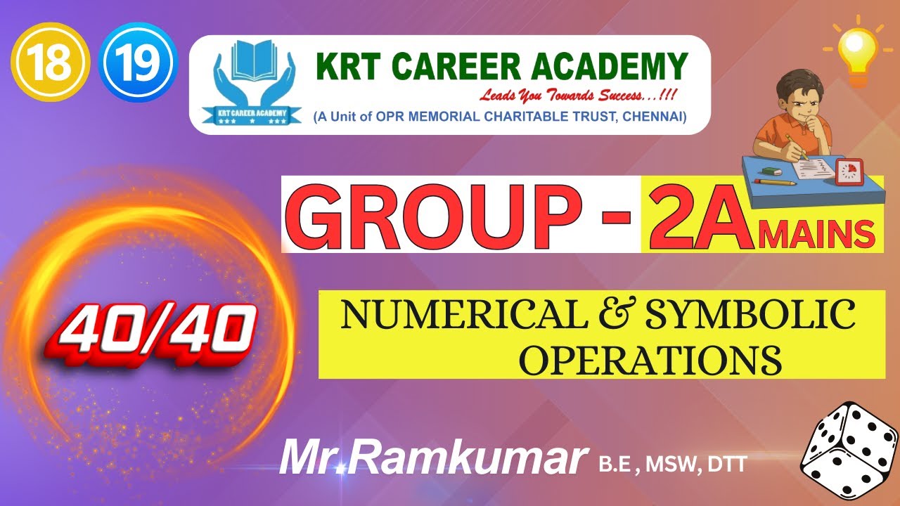 18 & 19. NUMERICAL OPERATIONS & SYMBOLIC OPERATIONS | TNPSC Group 2a Mains Reasoning #tnpscgroup2a