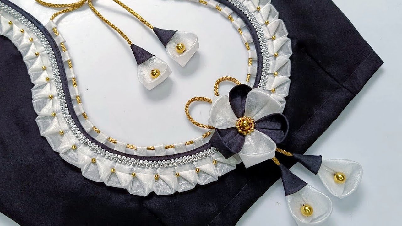 Latest  Model blouse cutting and stitching | design blouse back neck stitching |