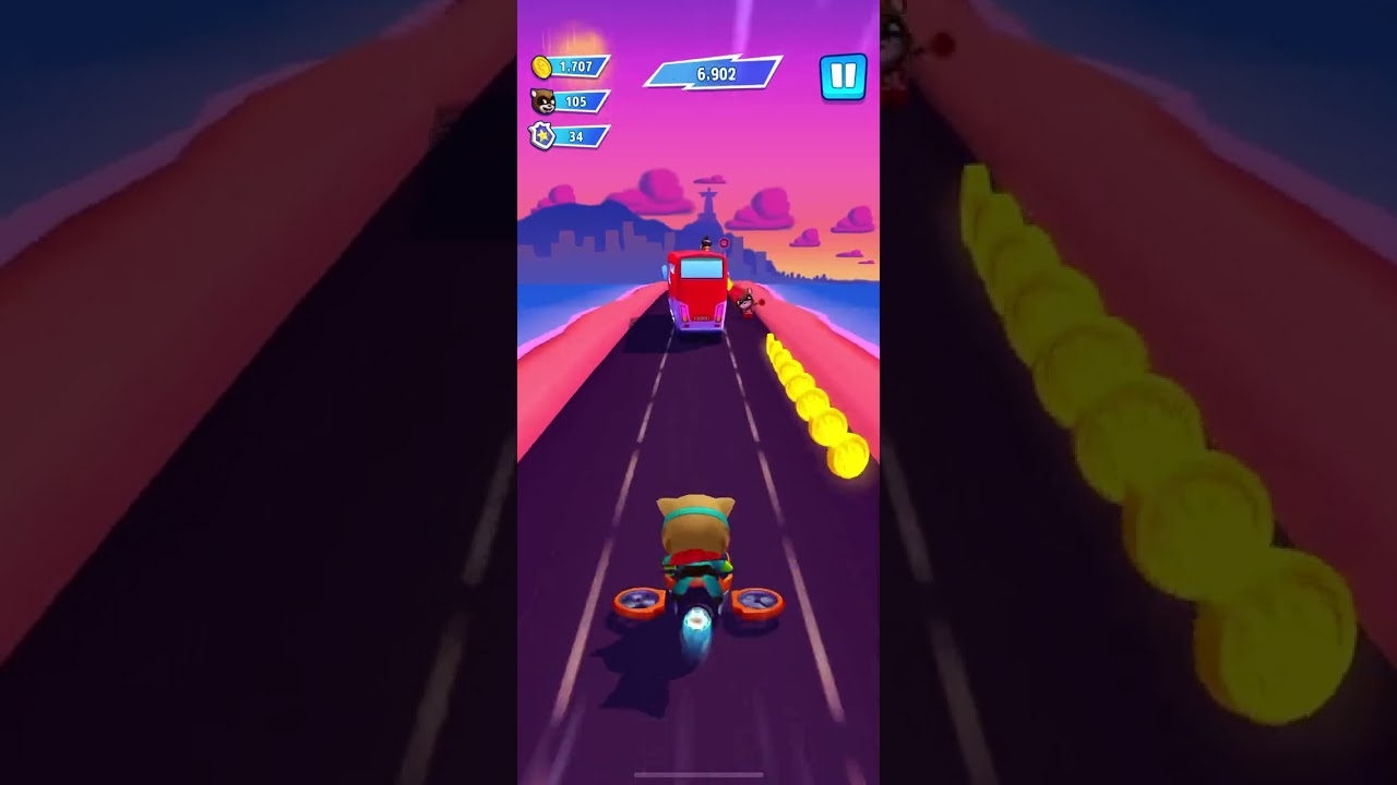 Talking Tom hero Dash but kinds of bonus levels only two ￼￼￼