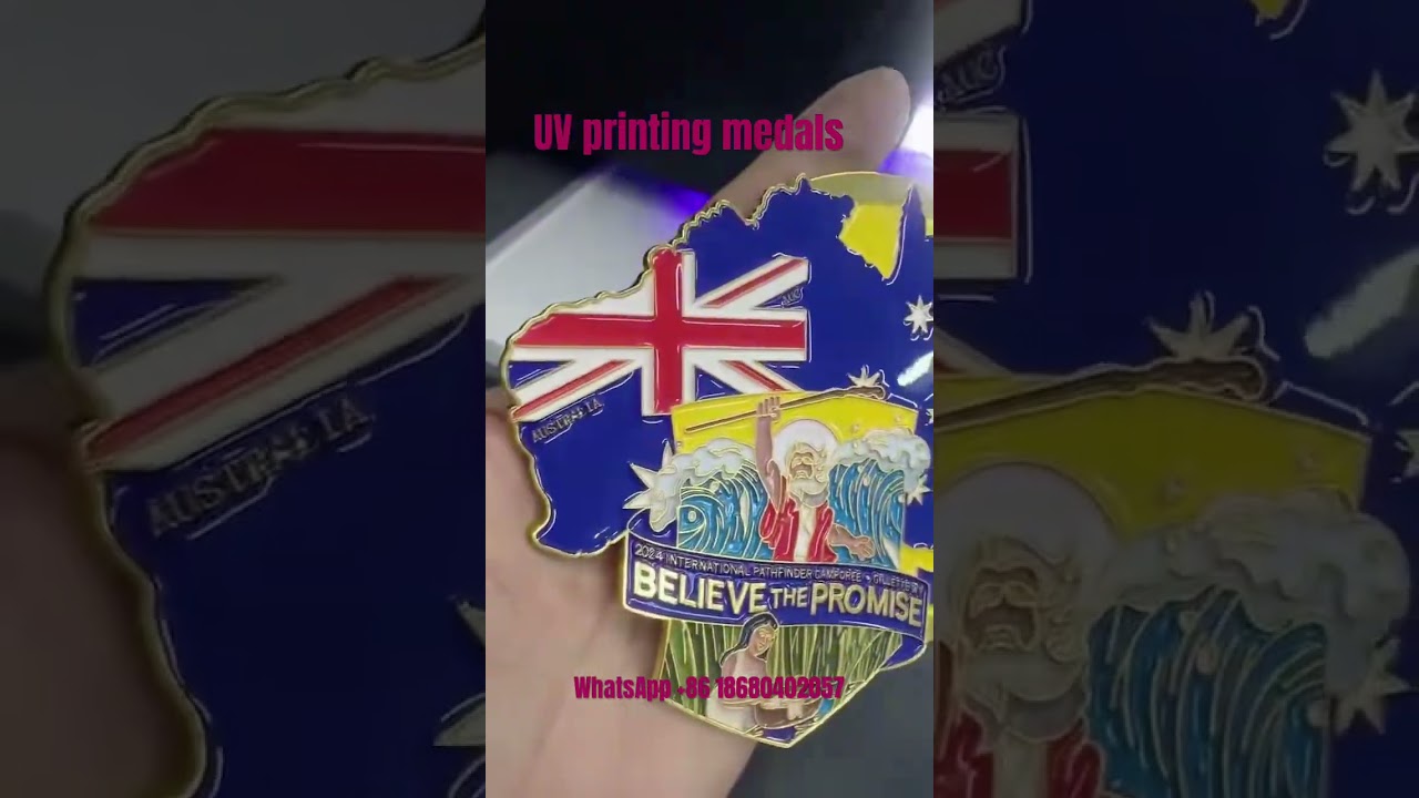 Intellectual visual medal printing machine :UV print with camera recognition
