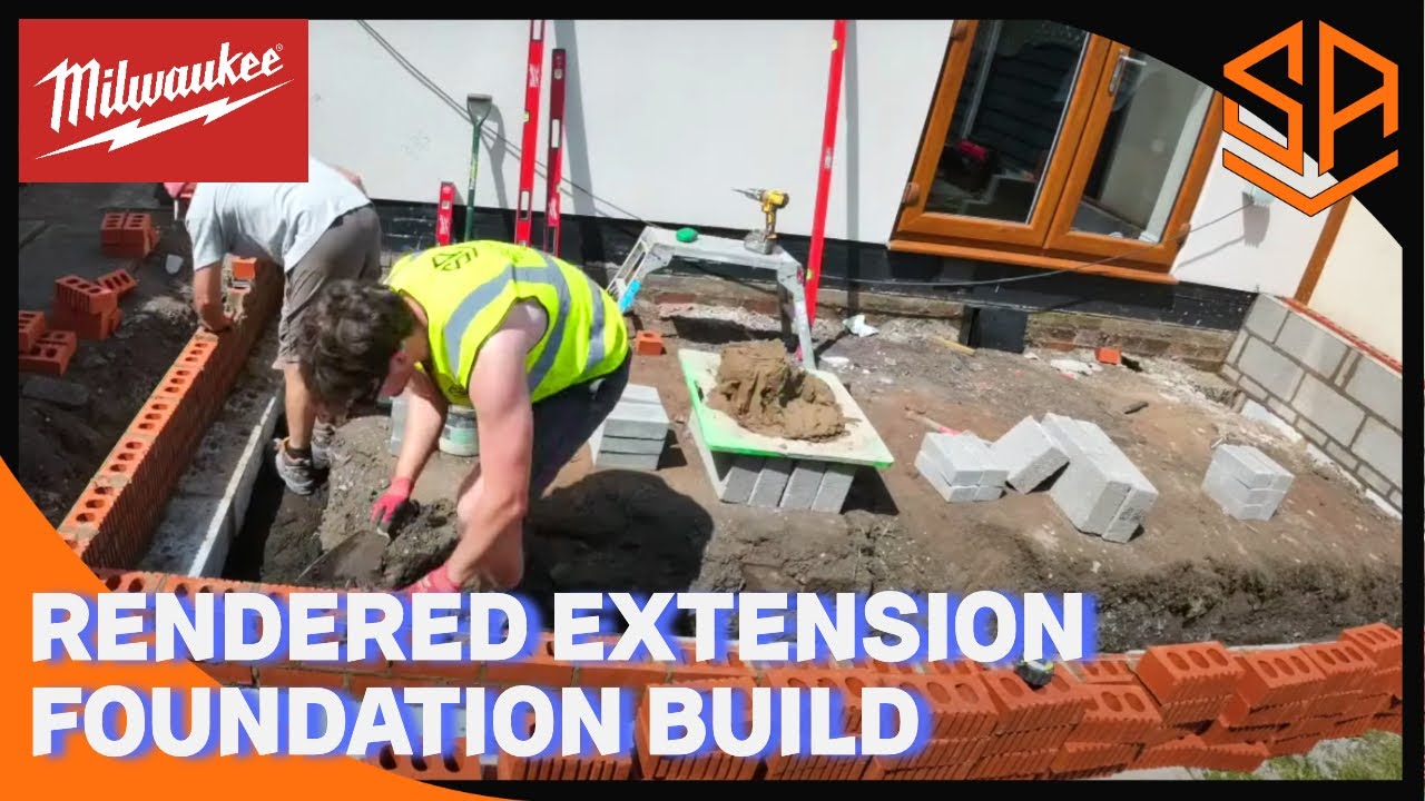 EXTENSION FOUNDATION UP TO DAMP PROOF COURSE LEVEL .. PART 1