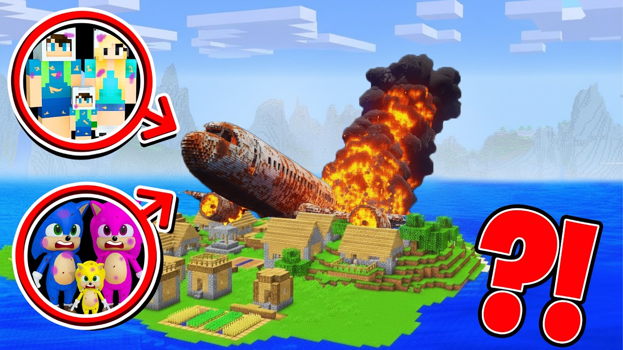 ENES AİLESİ VE BEBEK SONİC AİLESİNİN UÇAĞI ISSIZ ADAYA DÜŞÜYOR 😱 Minecraft