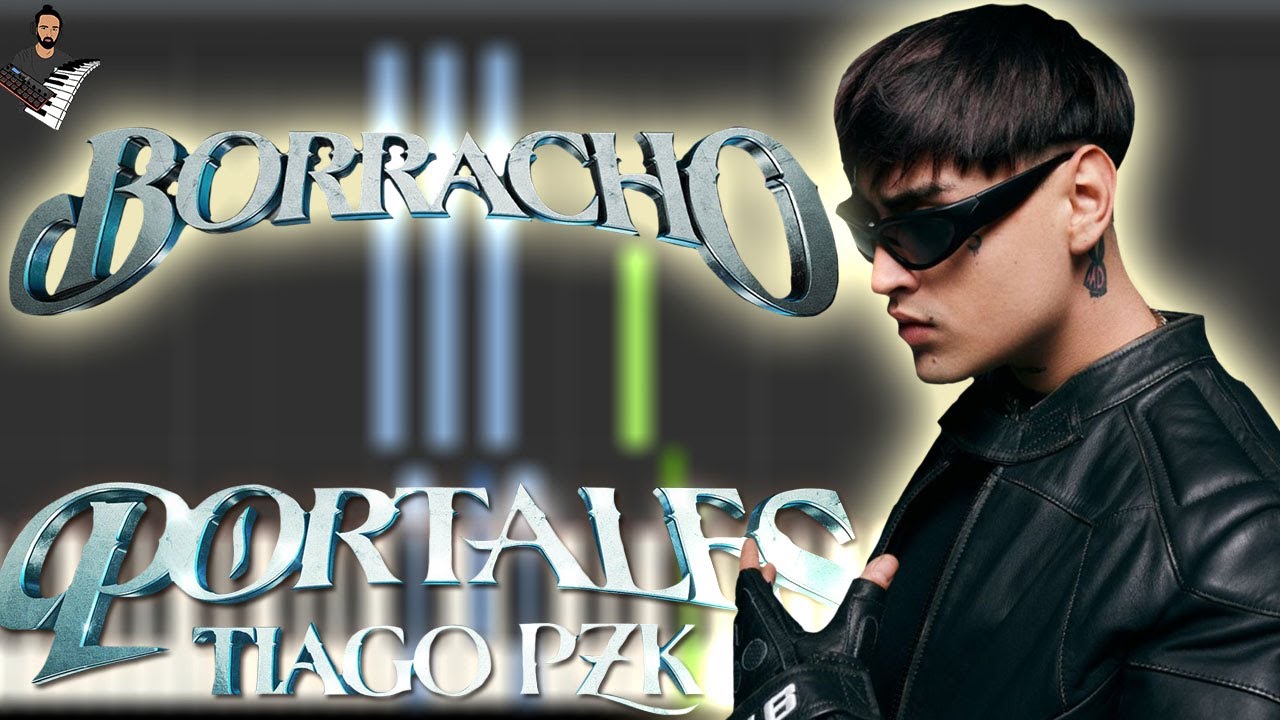 Tiago PZK - Borracho | Instrumental Piano Tutorial / Partitura / Karaoke / MIDI