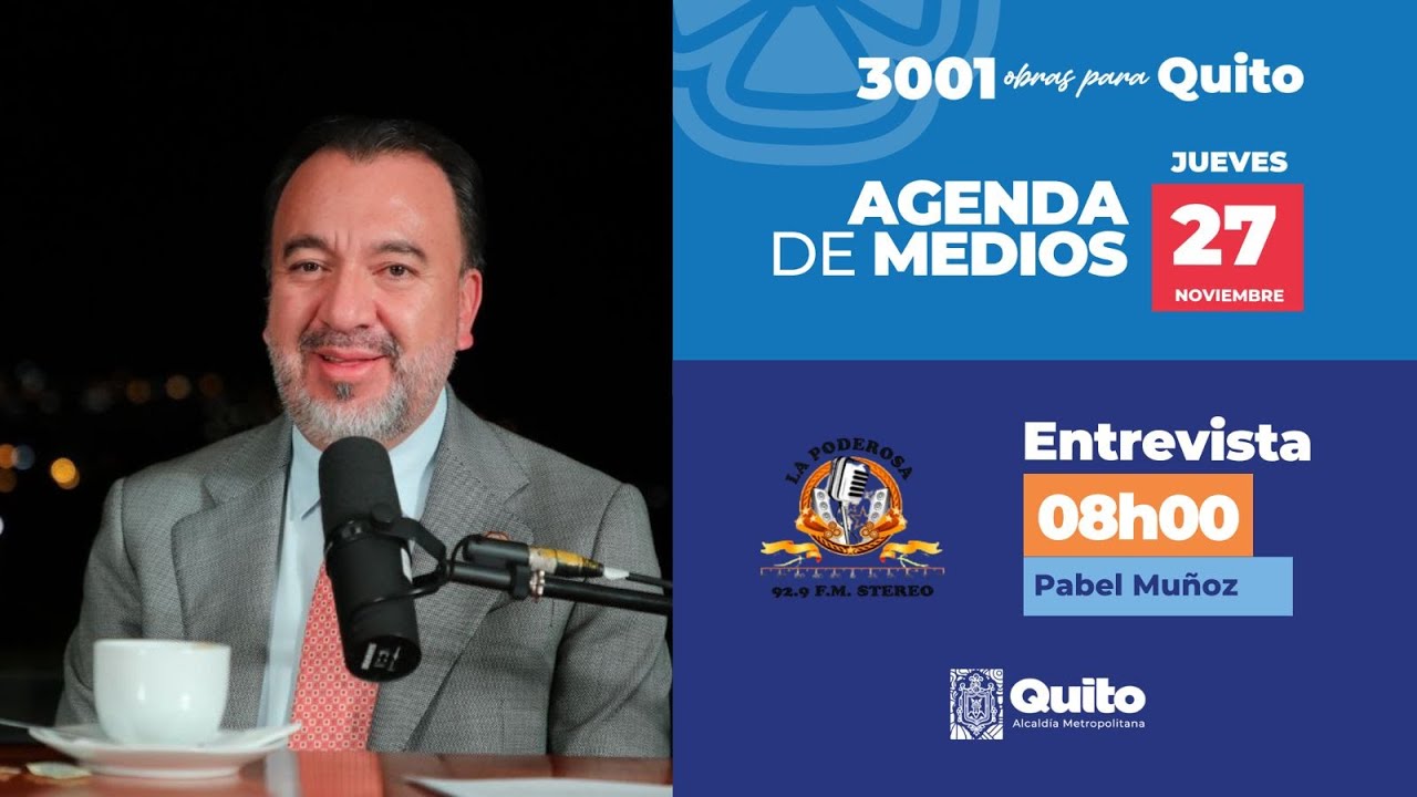 💻 #PabelEnMedios | Entrevista del alcalde de Quito, Pabel Mu&ntilde;oz, en Radio La Poderosa.