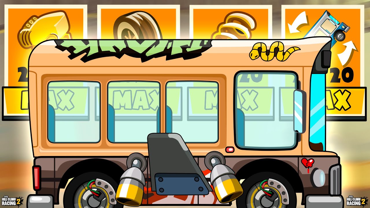 I'VE PERFECTED THE BUS TO THE LIMIT! IT LOOKS FUNNY! Hill Climb Racing 2