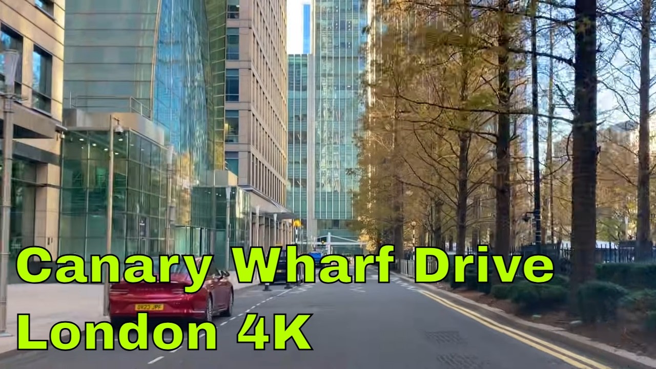 Stunning Drive in Canary Wharf London | 4K Dashcam Tour