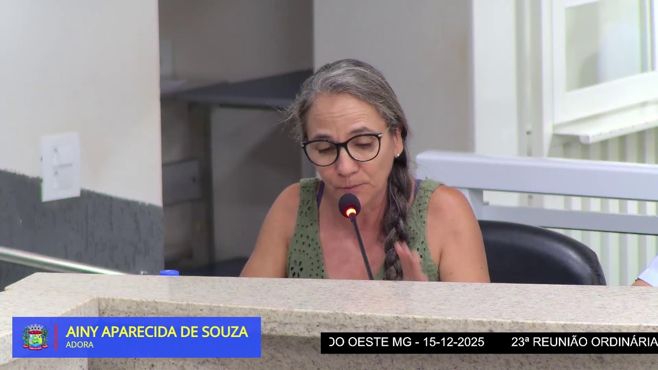 23ª REUNIÃO ORDINÁRIA - CÂMARA MUNICIPAL  LIMEIRA DO OESTE MG - 15-12-2025