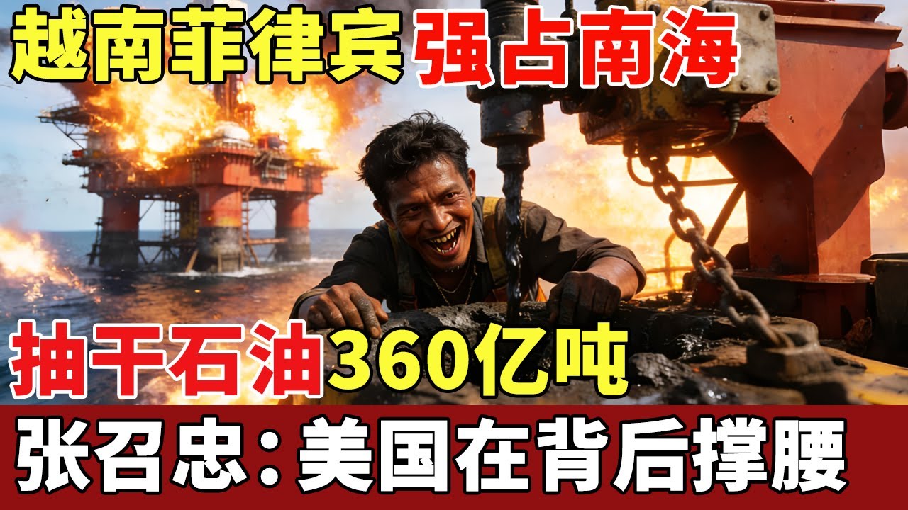 越南菲律宾强占南海，抽干360亿吨石油，一跃成为石油大国，张召忠：美国在背后撑腰【探秘】