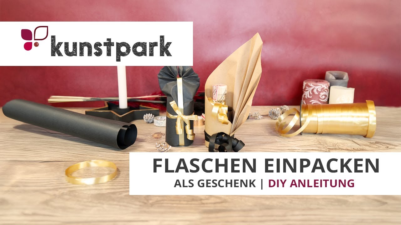 Flaschen einpacken als Geschenk - DIY Anleitung 🎁
