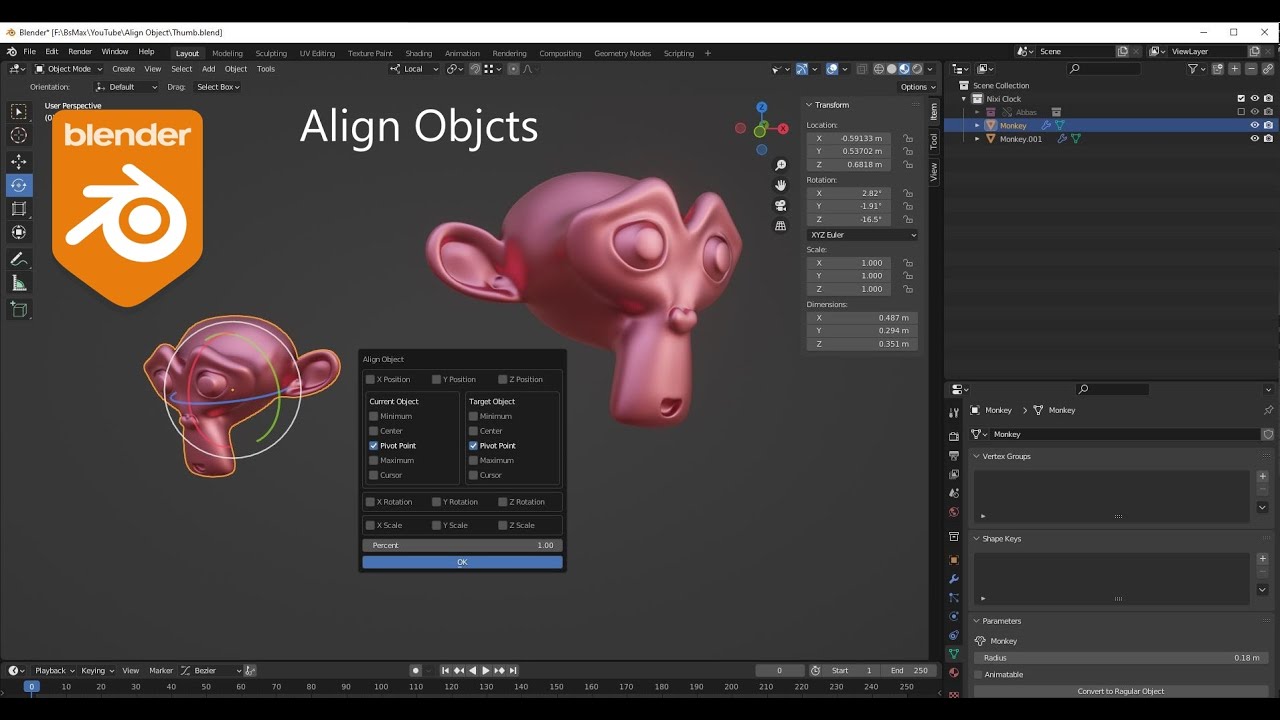 Align Objects  - BsMax Blender Add-on