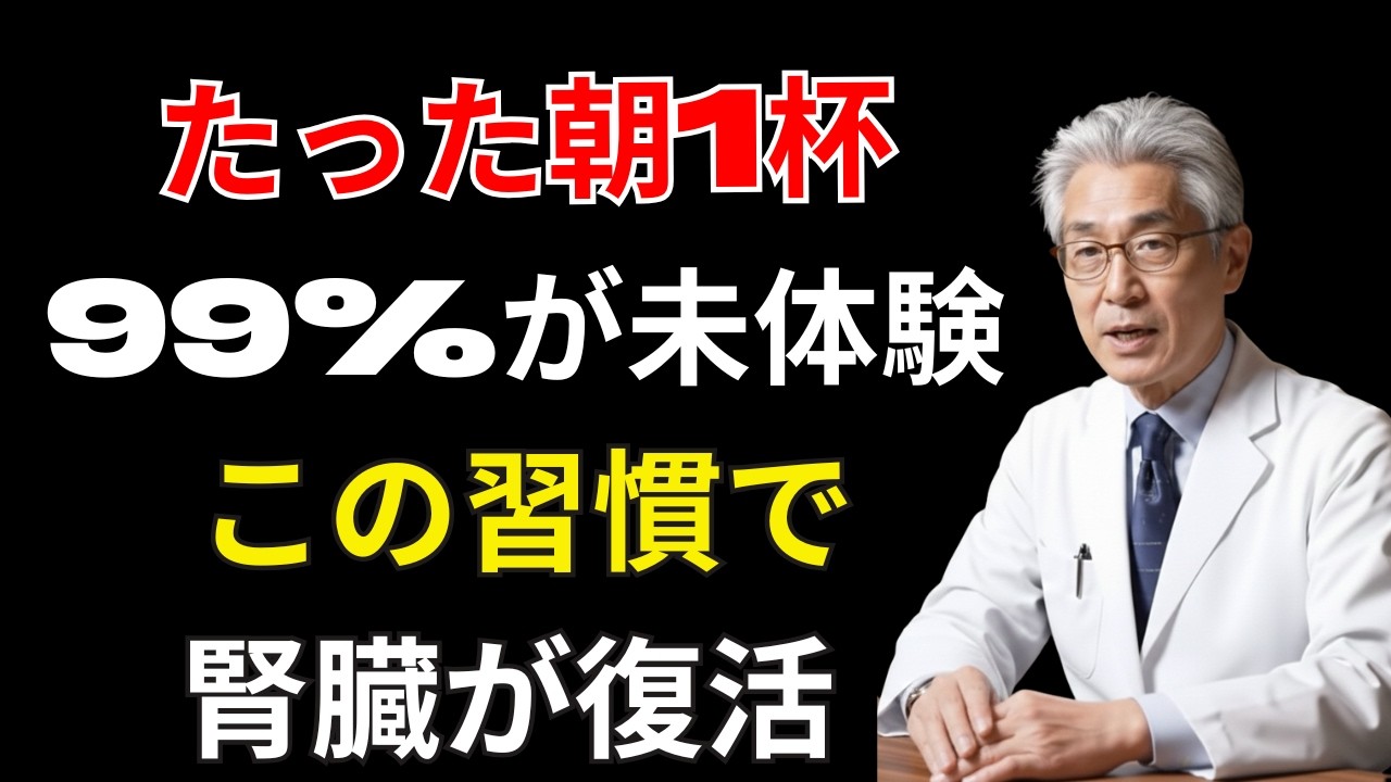 衝撃研究！朝の水を忘れると腎臓が危険？透析を遠ざける生活改善の真実｜健康長寿のための新常識