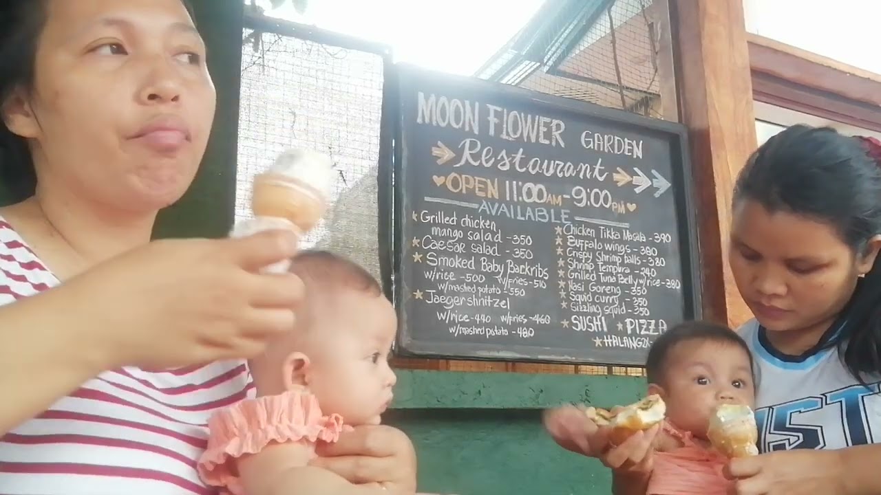 Kiray first time eating Ice cream @Moonflower Restaurant Camiguin Island