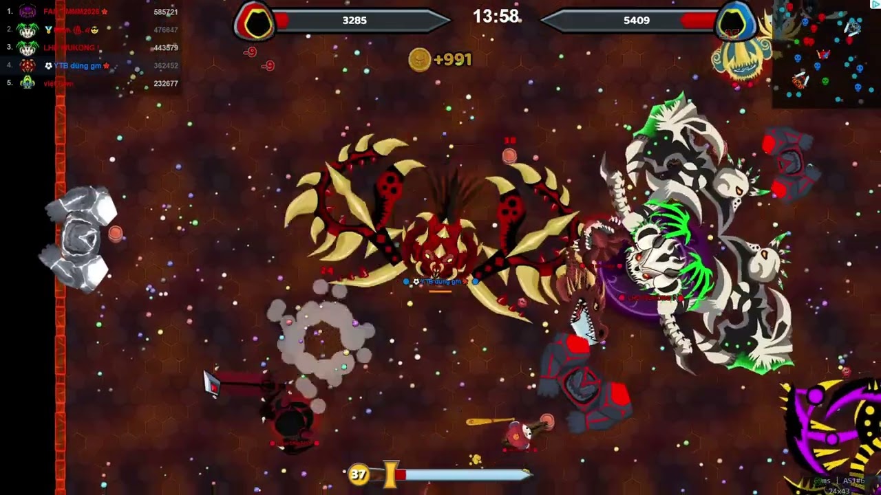 speedrun từ level 31 đến lv41 đạt hơn 1M chỉ trong gần 3.5 phút/evowars.io#24
