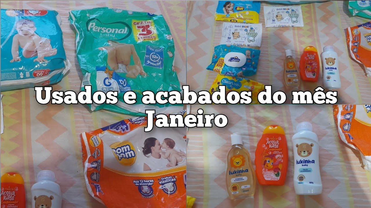 Usados e acabados do bebê mês Janeiro