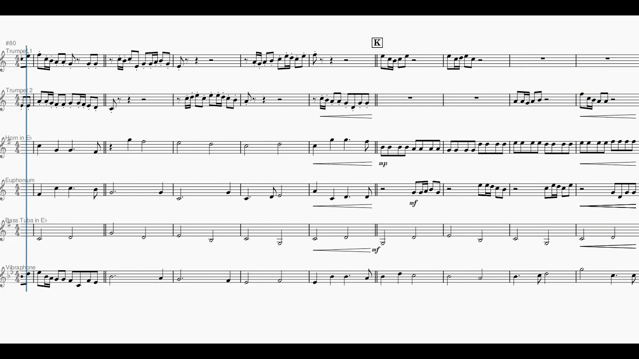 Pachelbel's Canon, Brass Quintet and Perc, Comp: J. Pachelbel, arr: Harmer Borstall #brassquintet