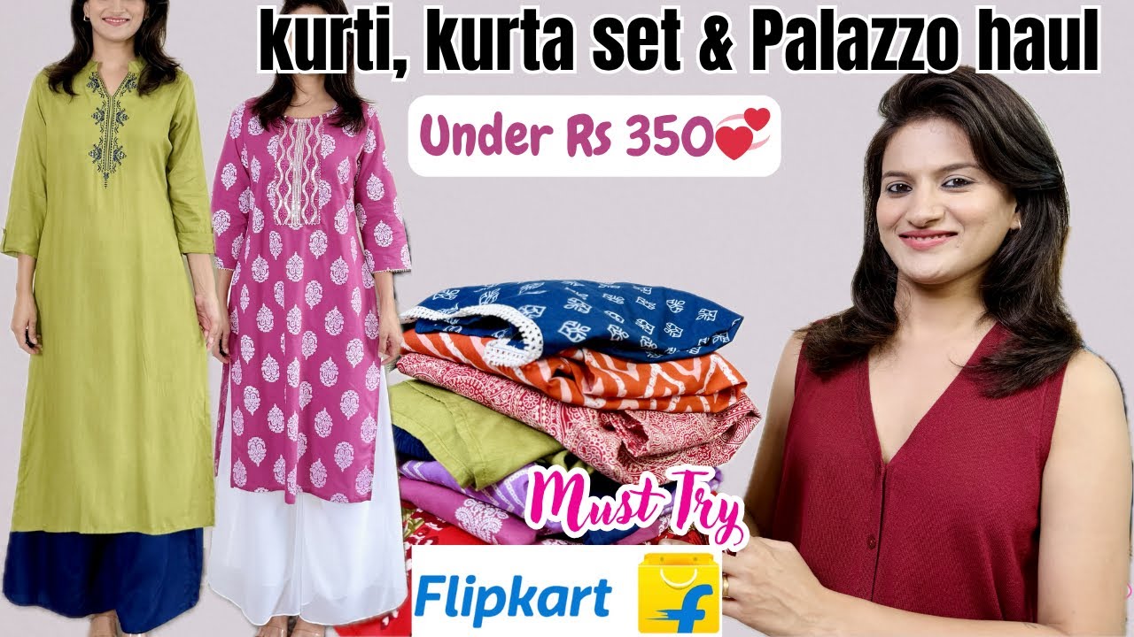 Daily wear cotton kurti, kurta set & Palazzo haul l Affordable Kurti palazzo haul l Flipkart finds
