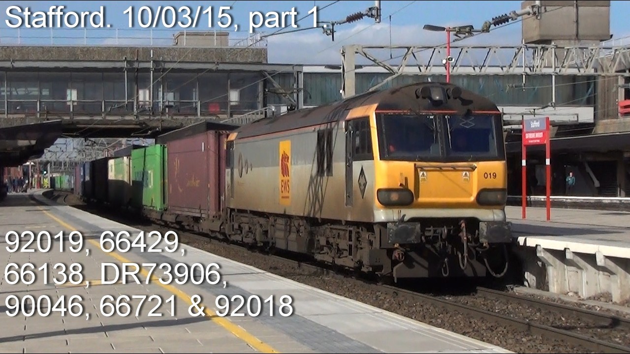 Old videos from 2015. 92019, 66429, 66138, DR73906, 90046, 66721 & 92018. Stafford. 10/03/15 part 1.
