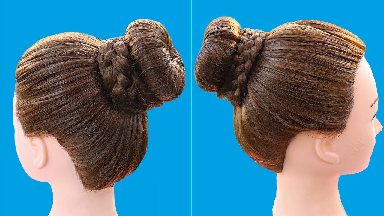 Simple BRAIDED BUN hairstyle I Lace Braided {Sophia Lucia} Bun - Updo Hairstyles