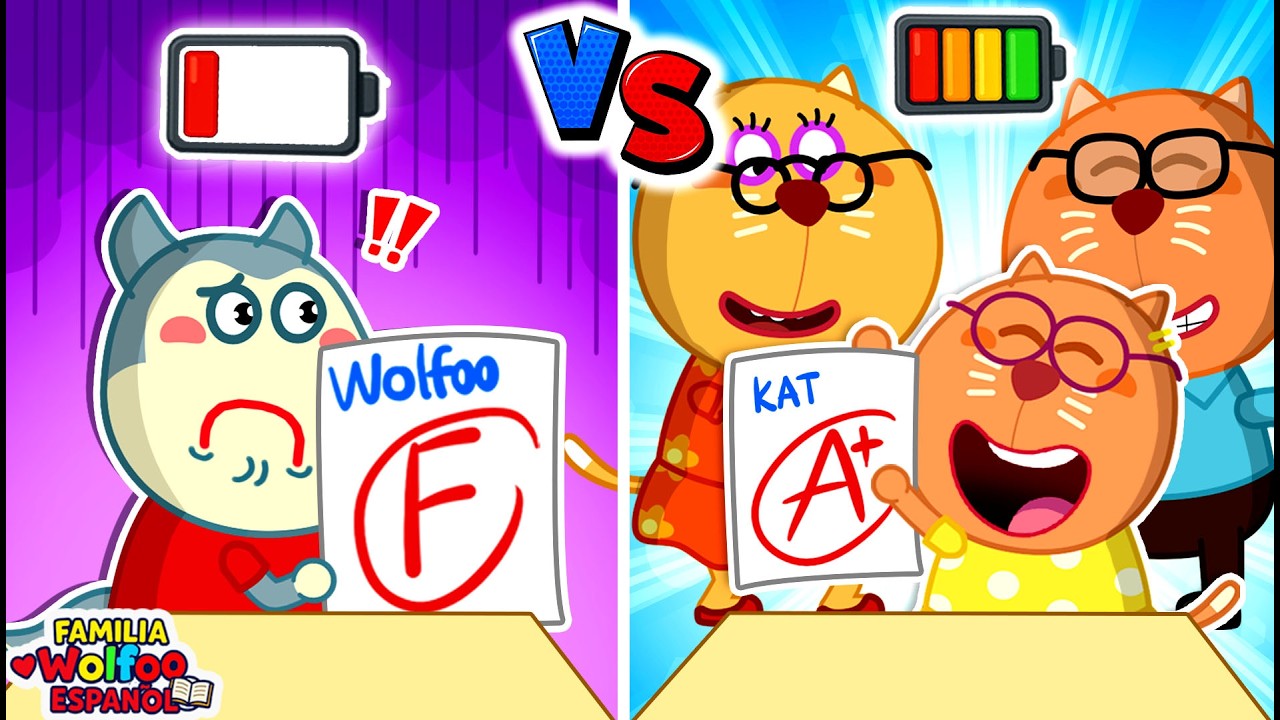 Familia Wolfoo Español | ¿De A a F? 😨 ¡Sin Energía! 🔋 Historia Escolar | Dibujos Animados