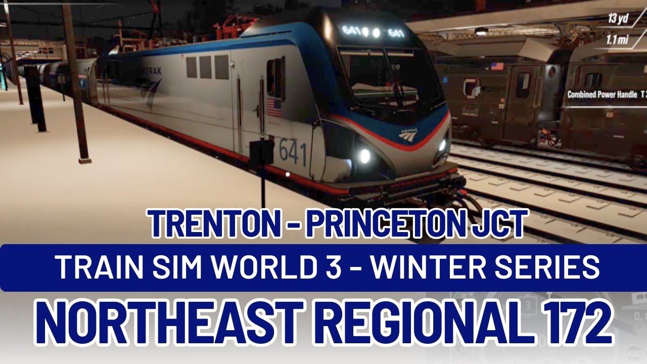 TSW3 Winter Series ❄️: Amtrak Northeast Regional 196 | Trenton - Princeton Jct [Night Run]