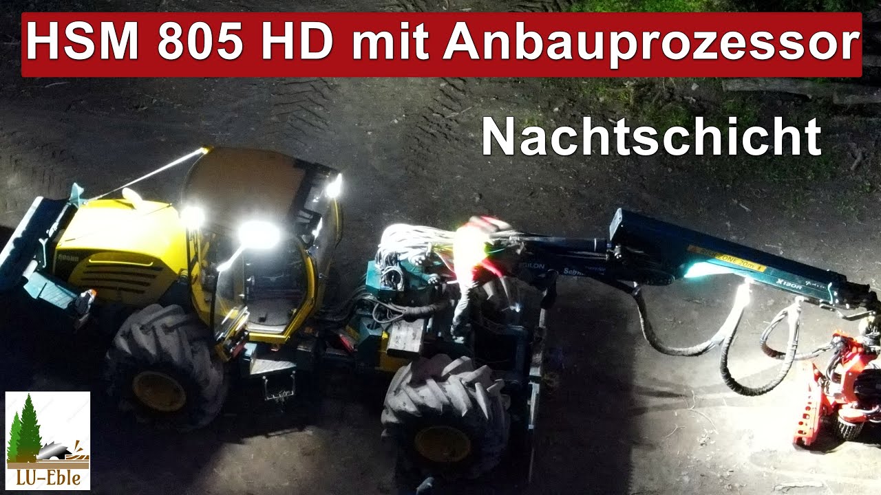 HSM 805 HD mit Anbauprozessor SP Maskiner 561LF | Nachtschicht | ![Maschinen-Sound]!