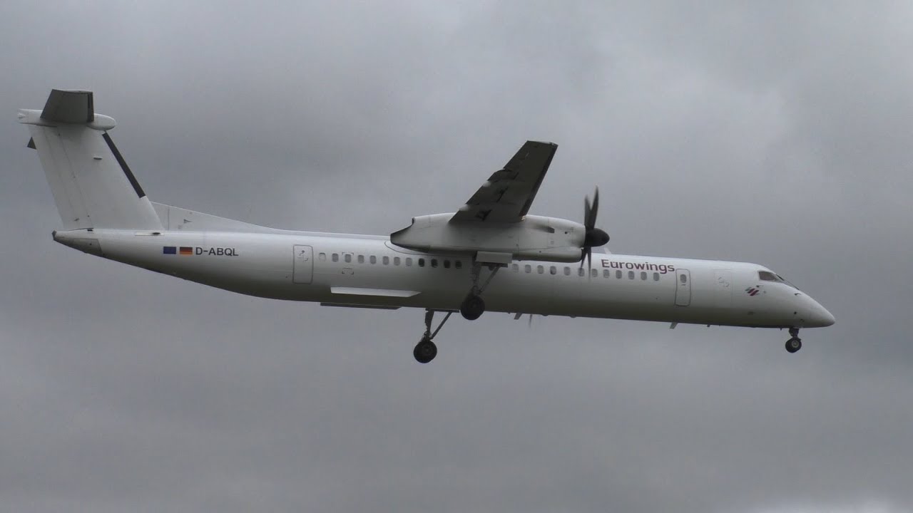 Eurowings Bombardier DHC-8-402Q Dash 8 D-ABQL Landing at Berlin Tegel Airport