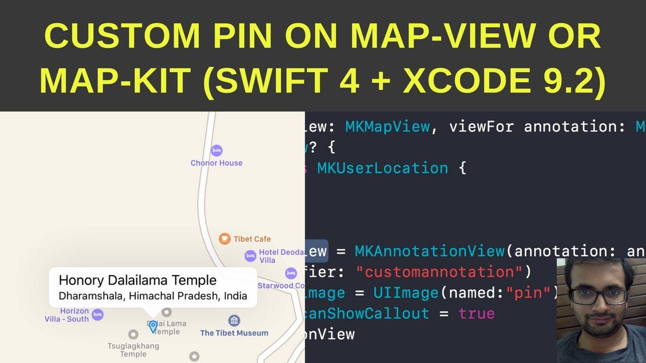 Add custom pin on map-view or Map-kit (Swift 4 + Xcode 9.2)