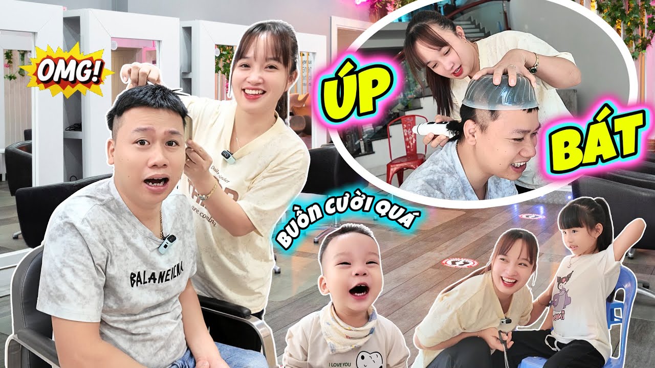 Mẹ Huế Trổ Tài Cắt Tóc Úp Bát Cho Bố Hoàng, MiLo, MiMi Cuối Cùng Phải Đi Tiệm Sửa Tóc Quá Buồn Cười